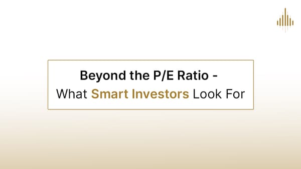 What PE ratios don't tell you